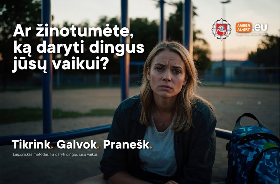 AMBER Alert Europe fondas skelbia kampaniją tėvams vaikų dingimo atveju