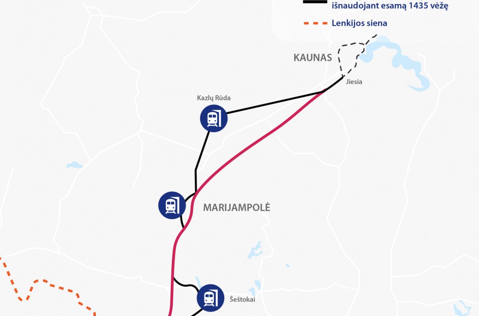 ,,Rail Baltic" juda į priekį: Vyriausybė patvirtino ruožo nuo Kauno iki sienos su Lenkija infrastruktūros vystymo planą