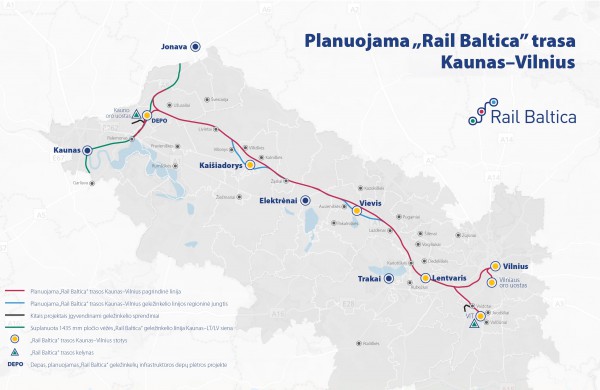 Pristatomi patikslinti „Rail Baltica“ geležinkelio ruožo Kaunas–Vilnius sprendiniai