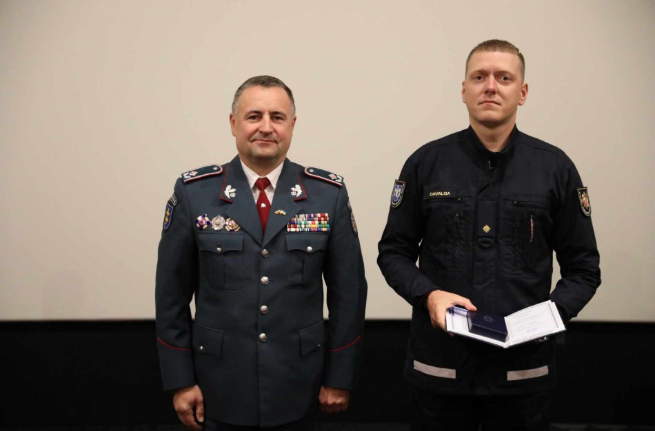 Generalinio komisaro apdovanojimas skirtas Jonavos priešgaisrinės gelbėjimo tarnybos inspektoriui   