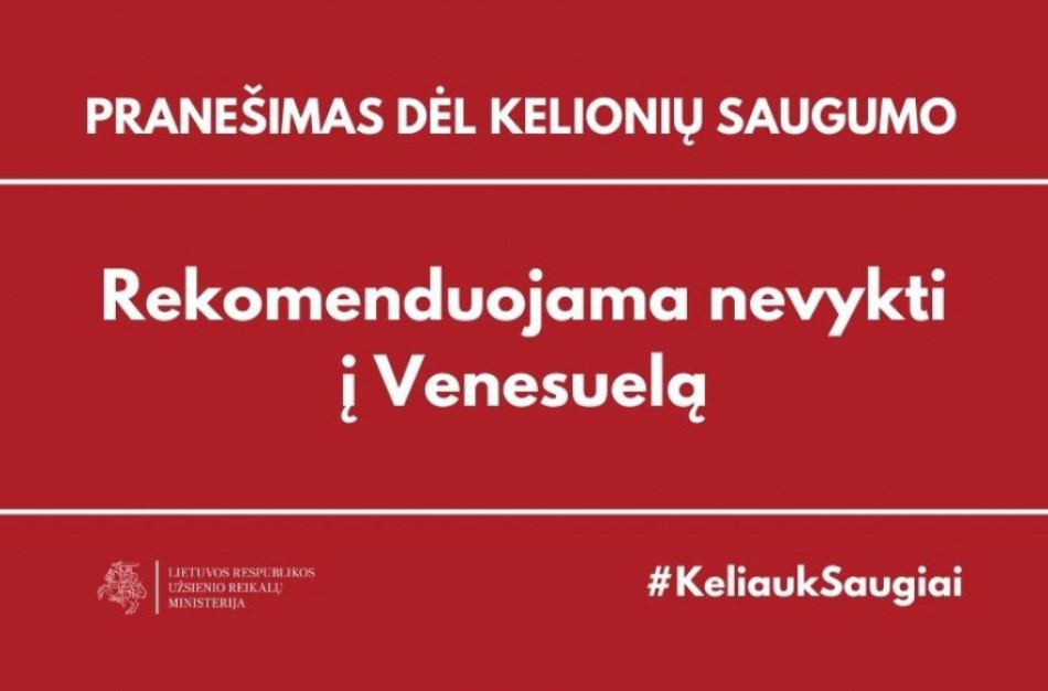 Rekomenduojama nevykti į Venesuelą