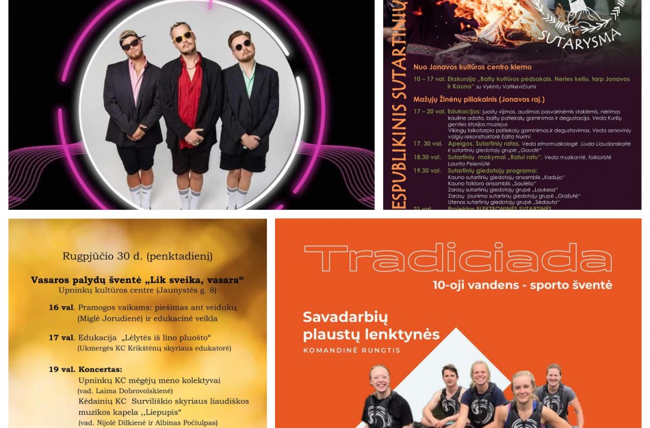 Ką veikti savaitgalį Jonavoje rugpjūčio 30 - rugsėjo 1 dienomis
