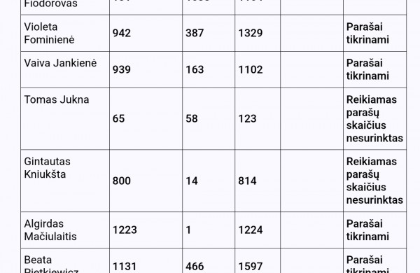 Baigėsi parašų rinkimas Seimo rinkimuose