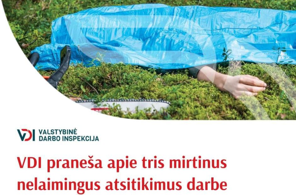 VDI praneša apie tris mirtinus nelaimingus atsitikimus darbe