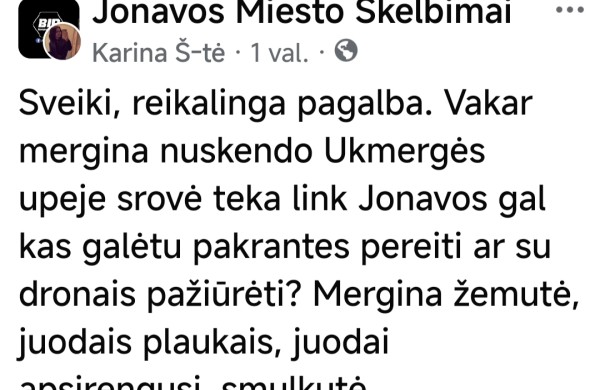 Tragedija Šventosios upėje: vis dar ieškoma nuskendusios 18-metės merginos