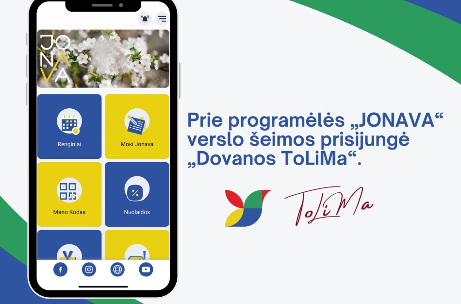 „Dovanos ToLima“ – naujas nuolaidų partneris programėlėje „Jonava“!