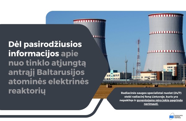 Radiacinės saugos specialistai informuoja apie situaciją dėl Astravo elektrinės