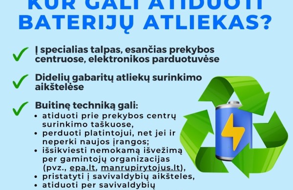 Aplinkos ministerija primena: kaip teisingai rūšiuoti ličio baterijas ir išvengti rizikų