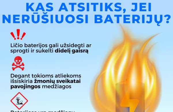 Aplinkos ministerija primena: kaip teisingai rūšiuoti ličio baterijas ir išvengti rizikų