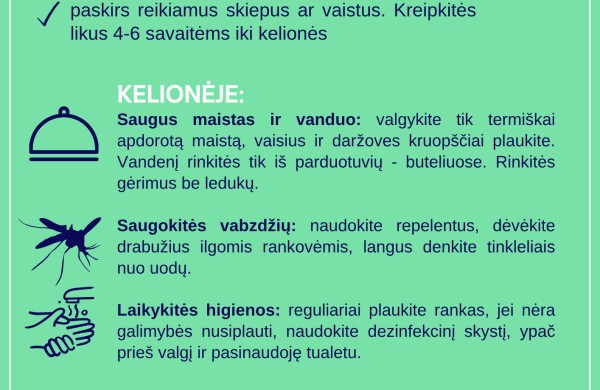 NVSC ragina keliautojus: sveikatos sauga verta pasirūpinti dar prieš išvykstant, kad atostogos nesibaigtų ligoninėje