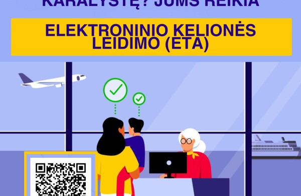 Svarbi informacija keliaujantiems į Jungtinę Karalystę: prieš skrydį būtina pasirūpinti ETA kelionės leidimu