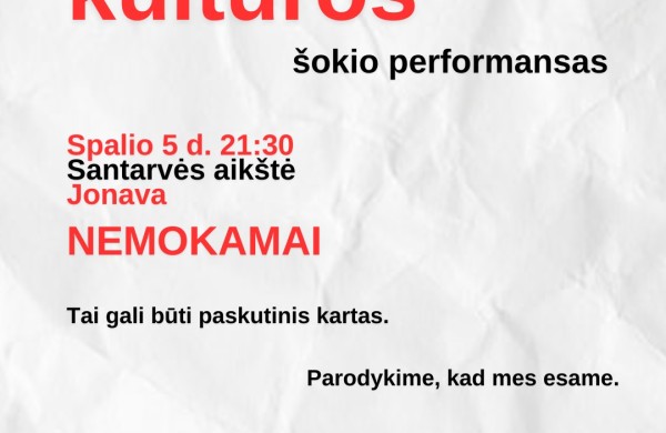 Negedėkime kultūros: Jonava jungiasi prie įspėjamojo streiko 