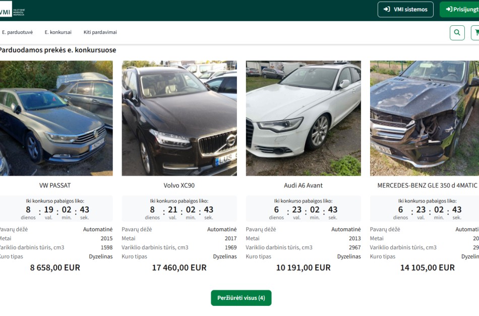 VMI elektroninė parduotuvė – transporto priemones bus galima įsigyti internetu