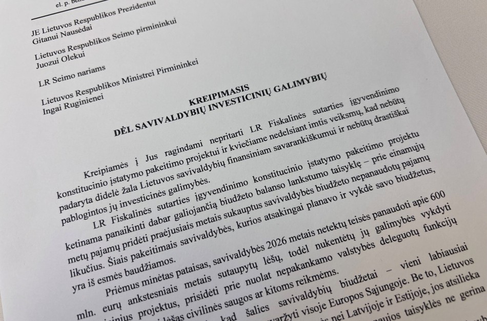 Merai kreipiasi į šalies vadovus ragindami negriauti savivaldos galimybių investuoti