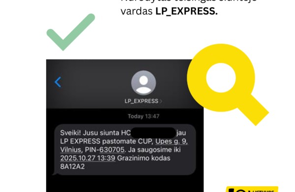 Būkite atsargūs: Lietuvos paštu apsimetantys sukčiai gviešiasi pinigų ir duomenų