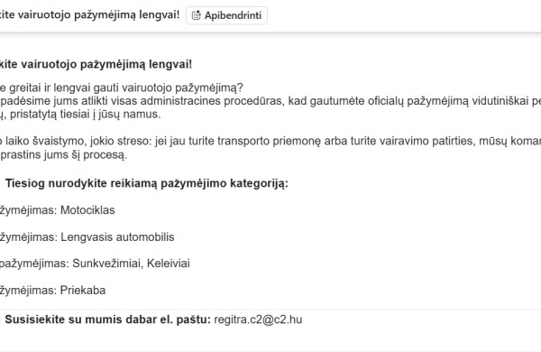 Sulaukėte pasiūlymo gauti vairuotojo pažymėjimą lengvai? Nesusiviliokite - tai gali būti apgaulė