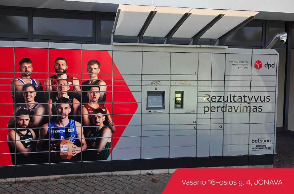 Jonavoje - „DPD Lietuva“ ir LKL partnerystę žymintis paštomatas