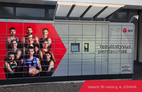 Jonavoje - „DPD Lietuva“ ir LKL partnerystę žymintis paštomatas