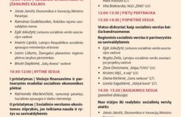 Socialinio verslo jėga regionuose: kviečiame į forumą Salų dvare