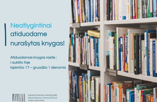 Nurašytos, bet ne nurašytinos: Jonavos bibliotekoje – ypatinga nemokamų knygų savaitė