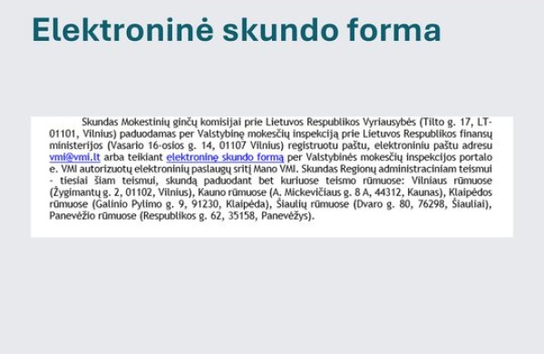 Pateikti skundą dėl VMI sprendimų taps paprasčiau