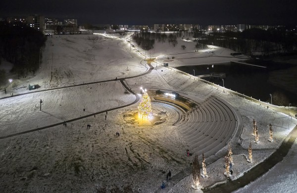 Jonava suspindo: įžiebta miesto eglė ir „Gyvybės pilnas Kalėdų miškas“