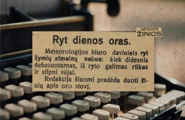 Pirmajai Lietuvoje sudarytai orų prognozei šiandien sukanka 100 metų