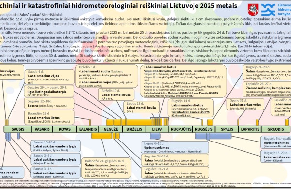 Klimatas, vanduo ir stichiniai reiškiniai Lietuvoje 2025 metais