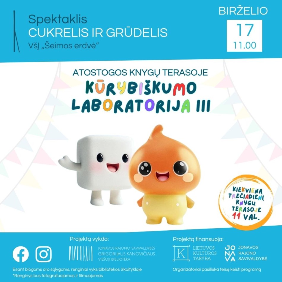 Interaktyvus spektaklis „Cukrelis ir Grūdelis“