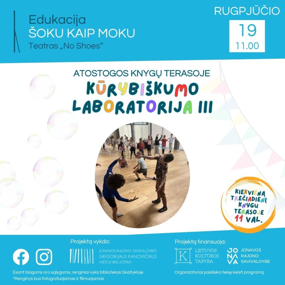 Judesio teatro edukacija „Šoku kaip moku“ (Teatras „No Shoes“) 