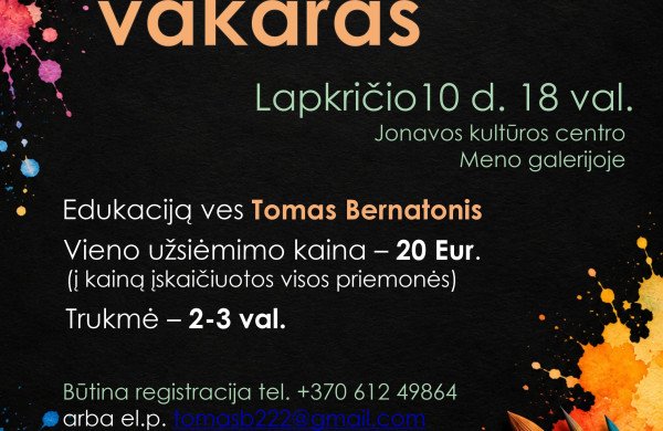 Lapkričio renginiai Jonavos kultūros centre