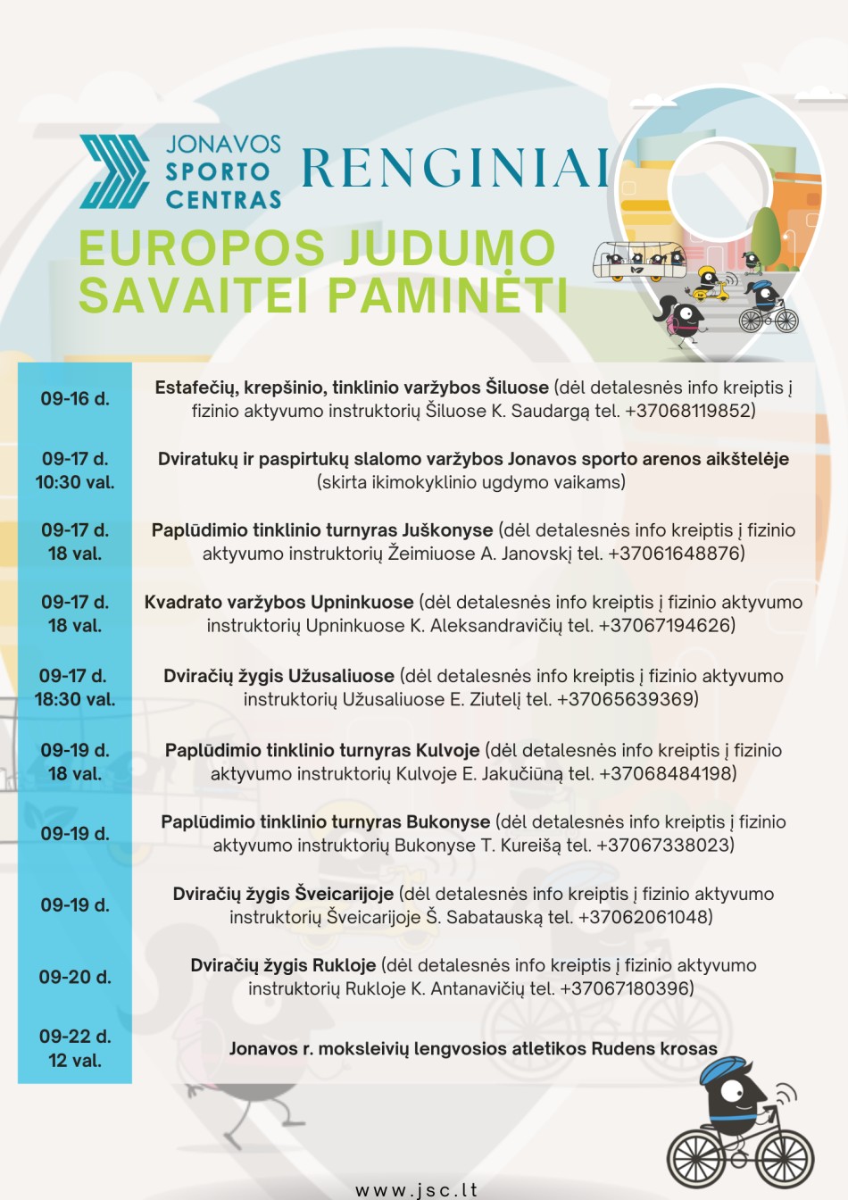 Jonavos sporto centras kviečia į Europos judumo savaitės renginius 