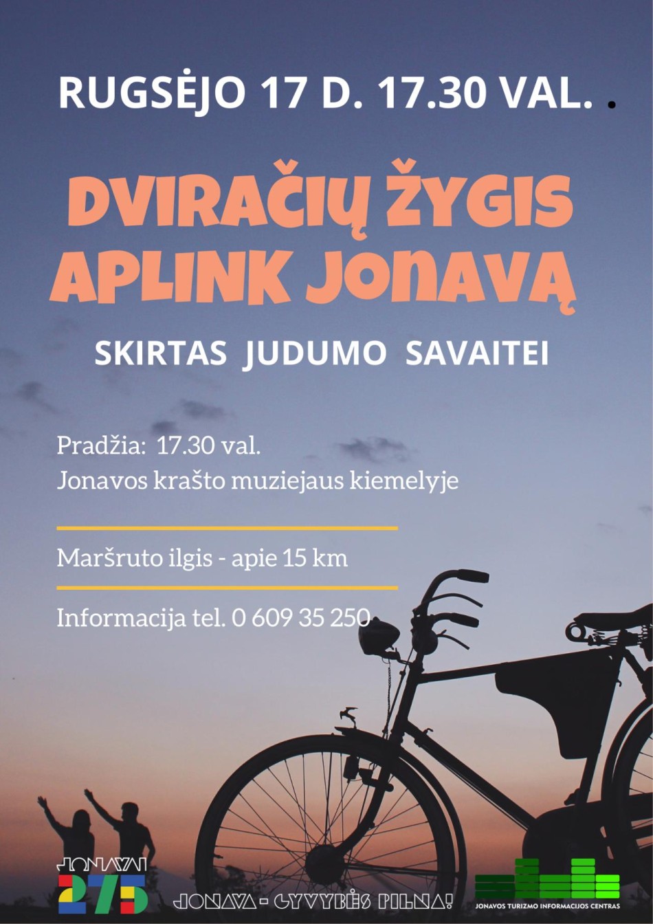 Dviračių žygis aplink Jonavą – skirtas judumo savaitei!