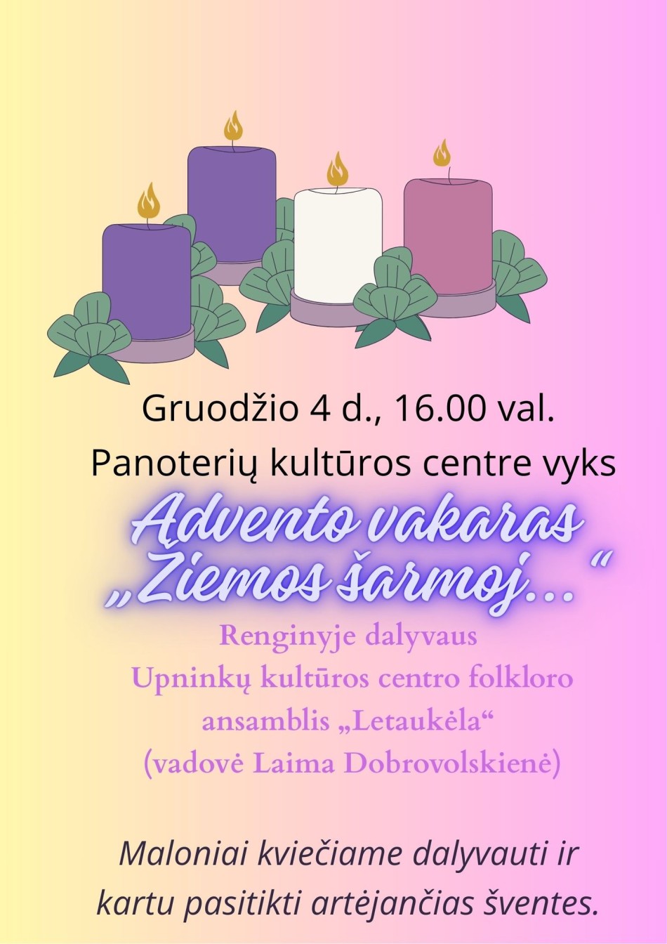 Advento vakaras ,,Žiemos šarmoj... "