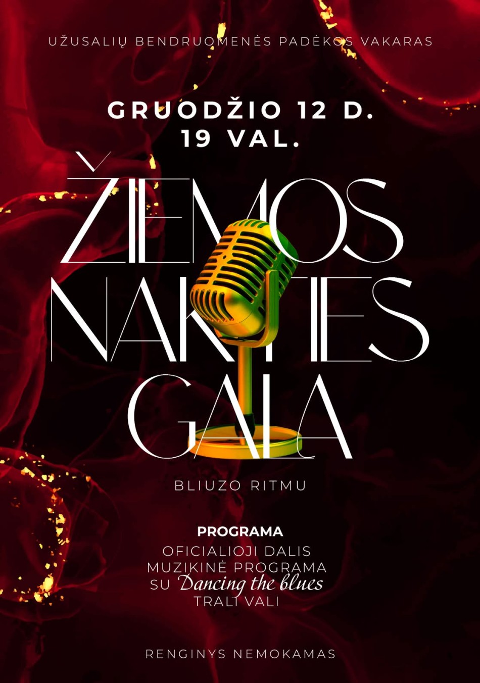 Užusalių bendruomenės padėkos vakaras ,,Žiemos nakties gala: bliuzo ritmu"